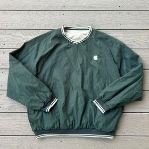Vintage Apple Computers Jacket Forest Green Windbreaker‎ Pullover Fits Mens 2XL